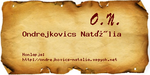 Ondrejkovics Natália névjegykártya